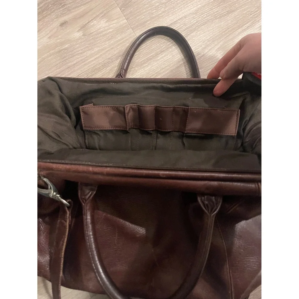 Vintage Leather J Jill Brown Satchel Large Tote Computer Bag Purse Teachercore